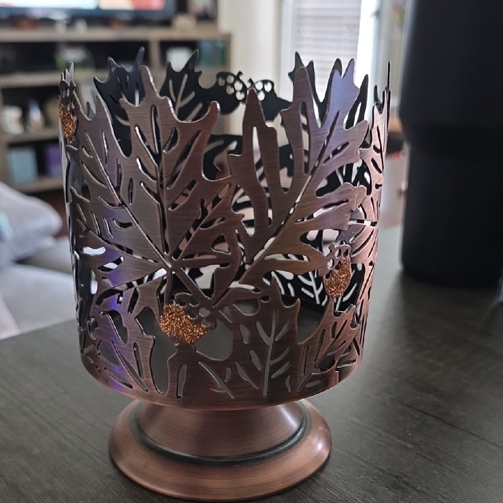 Copper Leaf Candle Holder